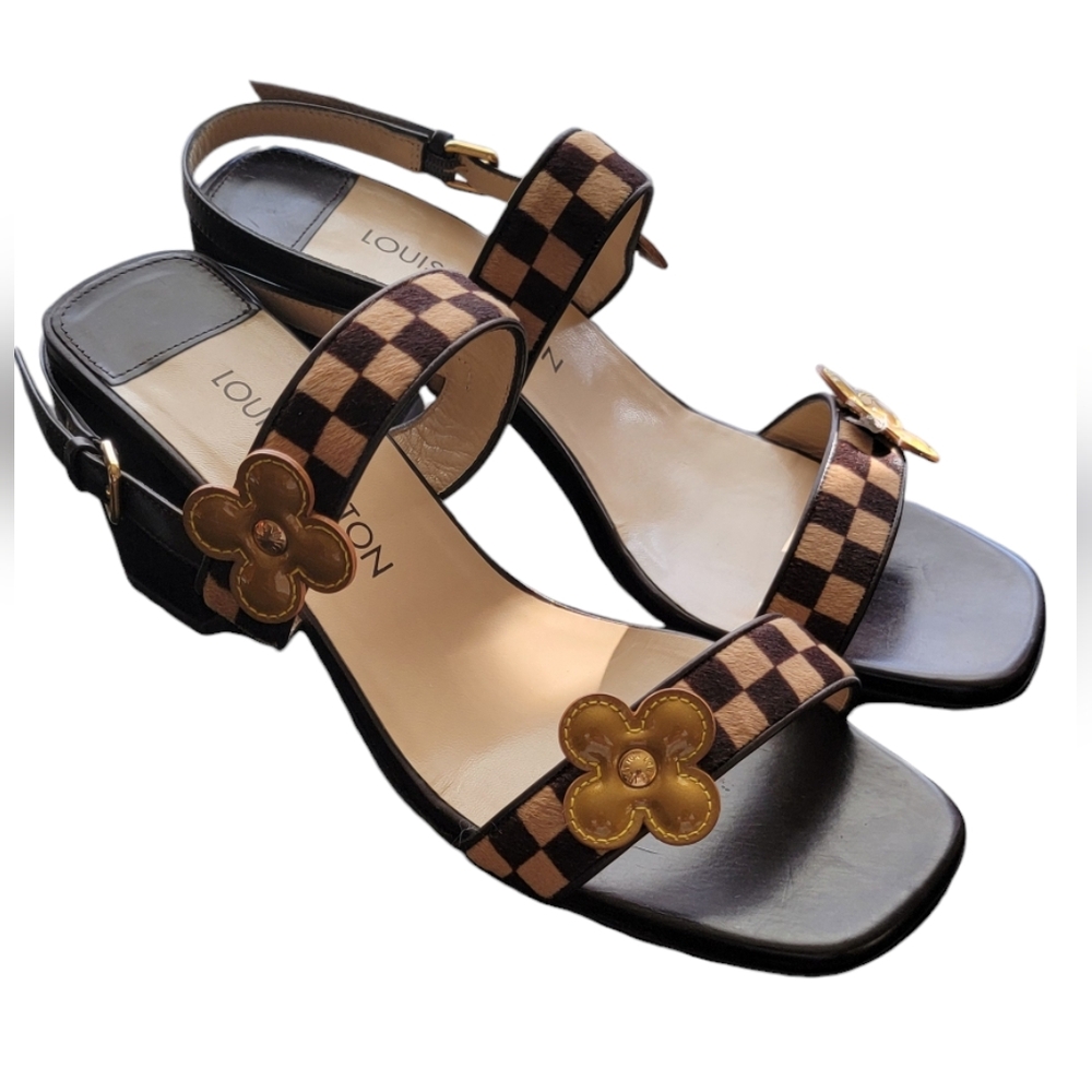 LOUIS VUITTON Damier Pony Hair Shoes Size 40 - US 10